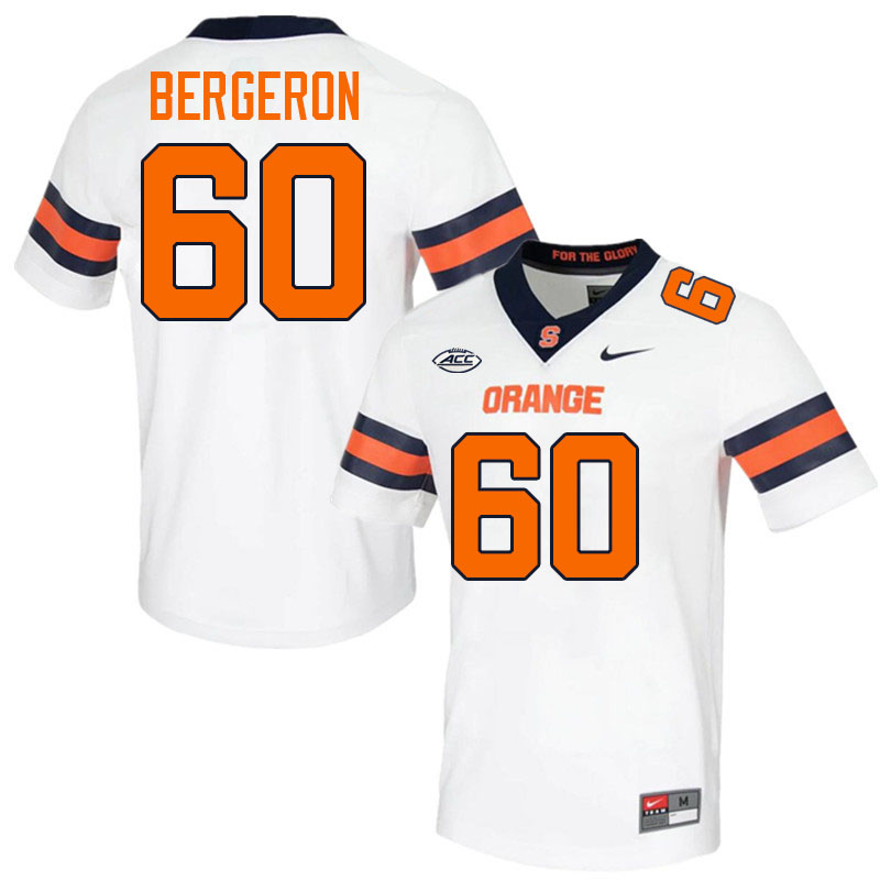 #60 Matthew Bergeron Syracuse Orange Jerseys,Syracuse University Football Uniforms,Apparels-White